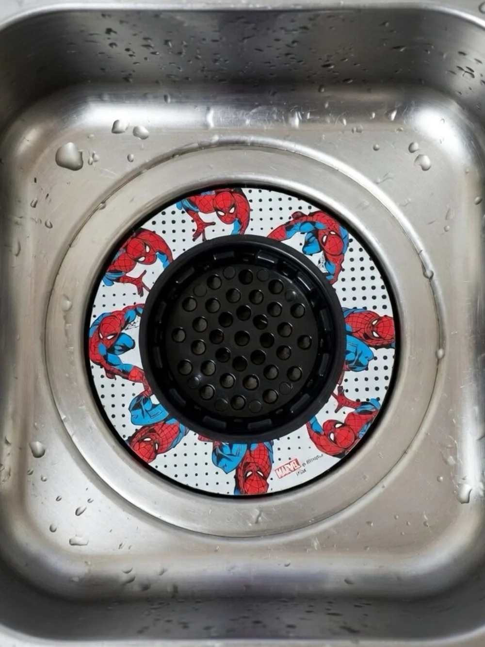 Marvel Spider-Man Sink Strainer - Red & Blue Comic Design